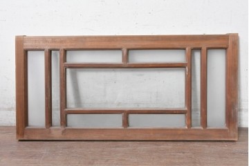 アンティーク建具　昭和初期　大正ロマン　幾何学的な格子が印象的な明かり取り1枚　(R-090644)