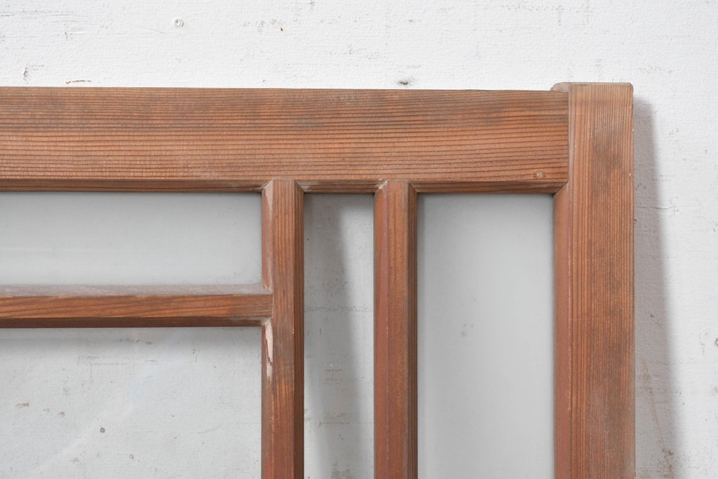アンティーク建具　昭和初期　大正ロマン　幾何学的な格子が印象的な明かり取り1枚　(R-090644)