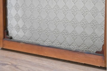 アンティーク建具　昭和初期　ダイヤ柄のプレスガラスがレトロな窓4枚セット　(R-090646)