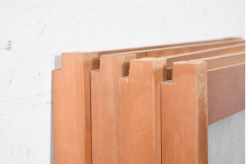 ヴィンテージ建具　昭和後期　片面ガラス　松鷹図の彫刻が圧巻の組子入り書院戸4枚セット　(R-090647)