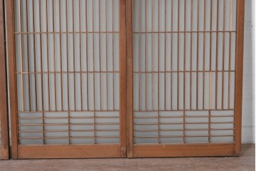 ヴィンテージ建具　昭和中期から昭和後期　和の趣を味わえる片面ガラスの書院戸4枚セット　(R-090648)