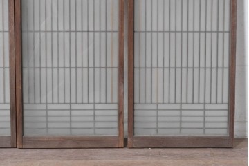ヴィンテージ建具　昭和中期から昭和後期　和の趣を味わえる片面ガラスの書院戸4枚セット　(R-090648)