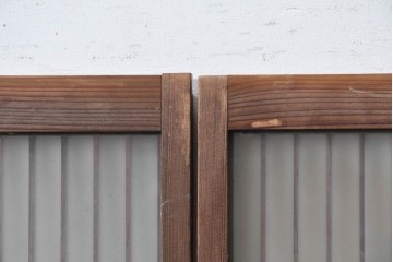 ヴィンテージ建具　昭和中期から昭和後期　和の趣を味わえる片面ガラスの書院戸4枚セット　(R-090648)