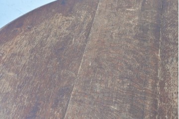 イギリスアンティーク　オーク材　ツイストレッグが目を惹くゲートレッグテーブル　(R-090651)