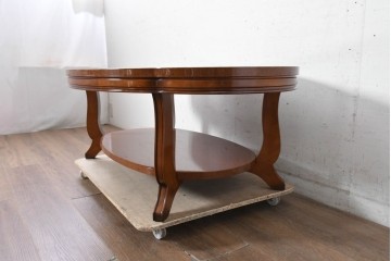 中古　maruni(マルニ木工)　高級ライン　BRITANNIA(ブリタニア)シリーズ　優美な曲線が上品なセンターテーブル　定価約76万円　(R-090652)