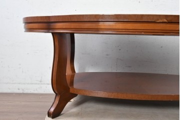 中古　maruni(マルニ木工)　高級ライン　BRITANNIA(ブリタニア)シリーズ　優美な曲線が上品なセンターテーブル　定価約76万円　(R-090652)