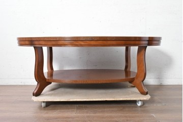 中古　maruni(マルニ木工)　高級ライン　BRITANNIA(ブリタニア)シリーズ　優美な曲線が上品なセンターテーブル　定価約76万円　(R-090652)