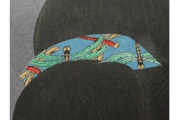真作　昭和55年6月作　神保朋世　「静夜」　うつむく女性を描いた木版画　(R-090663)