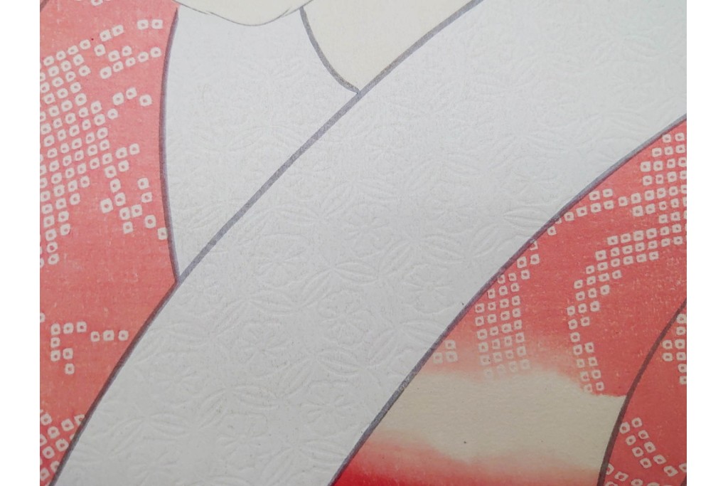 真作　昭和55年6月作　神保朋世　「静夜」　うつむく女性を描いた木版画　(R-090663)