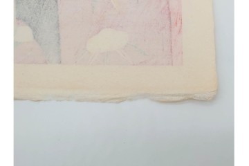 真作　昭和55年6月作　神保朋世　「静夜」　うつむく女性を描いた木版画　(R-090663)