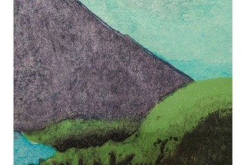 真作　畦地梅太郎　頒布作　「夏の富士」　鮮やかな色彩で富士山を描いた木版画　(R-090666)