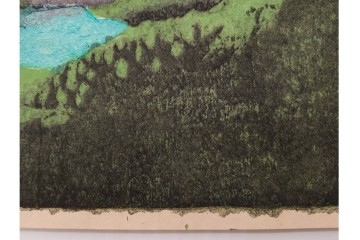 真作　畦地梅太郎　頒布作　「夏の富士」　鮮やかな色彩で富士山を描いた木版画　(R-090666)