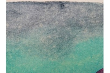 真作　畦地梅太郎　頒布作　「夏の富士」　鮮やかな色彩で富士山を描いた木版画　(R-090666)