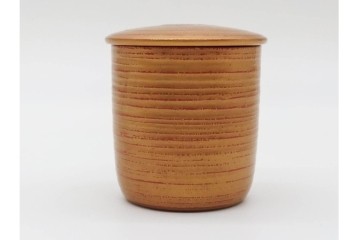 高井泰令　菊桐蒔絵が味わい深い茶入　共箱付き　(R-090674)