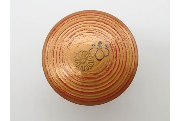 高井泰令　菊桐蒔絵が味わい深い茶入　共箱付き　(R-090674)