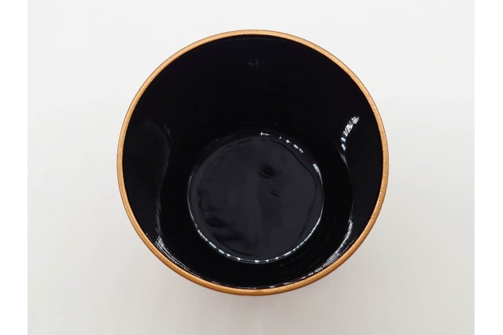 高井泰令　菊桐蒔絵が味わい深い茶入　共箱付き　(R-090674)