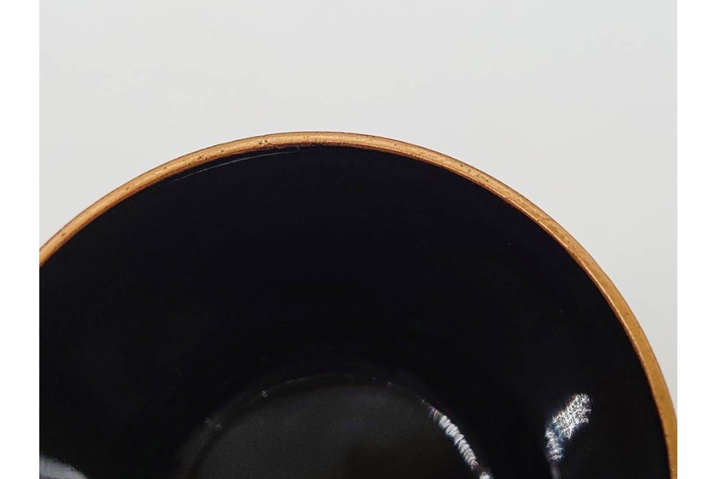 高井泰令　菊桐蒔絵が味わい深い茶入　共箱付き　(R-090674)