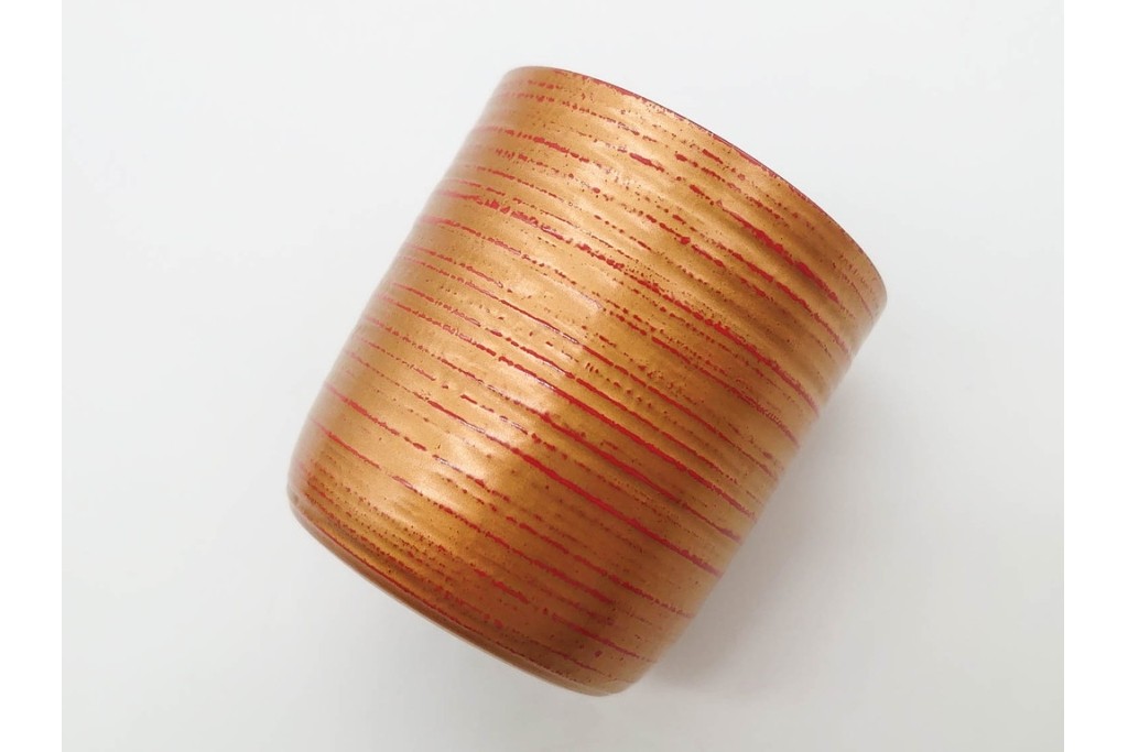 高井泰令　菊桐蒔絵が味わい深い茶入　共箱付き　(R-090674)