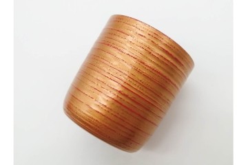 高井泰令　菊桐蒔絵が味わい深い茶入　共箱付き　(R-090674)