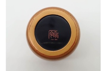 高井泰令　菊桐蒔絵が味わい深い茶入　共箱付き　(R-090674)