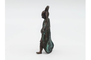 時代物　古銅　真鍮　力強い姿を表した金剛力士像(仁王像)の懐中仏　(R-090679)