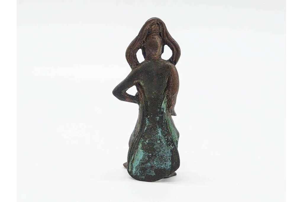 時代物　古銅　真鍮　力強い姿を表した金剛力士像(仁王像)の懐中仏　(R-090679)