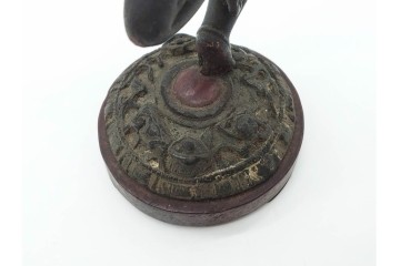 時代物　チベット　古銅仏像　重量約318.5g　躍動感あふれるダーキニー(荼枳尼天)像 　(R-090685)
