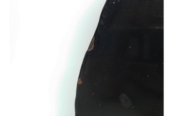 時代物　根来塗　使い込まれた風合いが味わい深い足付盆　(R-090688)