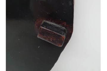 時代物　根来塗　使い込まれた風合いが味わい深い足付盆　(R-090688)
