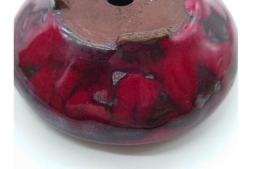 香山　鶏血釉の深い紅色が美しい盆栽鉢　(R-090689)