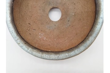 時代物　1点に東福寺の銘あり　楕円型・丸型　支那鉢や朱泥鉢の盆栽鉢3点セット　(R-090691)