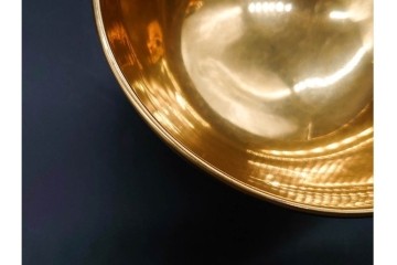 フランスアンティーク　19世紀(1814年から1824年頃)　Sevres(セーブル)　金彩と色鮮やかな花々が華やかなカップ&ソーサー　ケース付き　(R-090694)