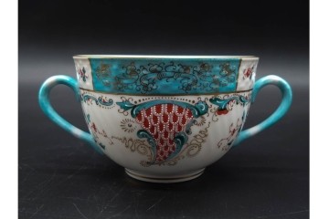 希少!　ハンガリー　HEREND(ヘレンド)　トゥッピーニの角笛　気品漂うダブルハンドルのカップ&ソーサー3客セット　(R-090697)