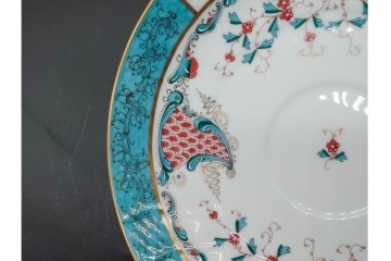 希少!　ハンガリー　HEREND(ヘレンド)　トゥッピーニの角笛　気品漂うダブルハンドルのカップ&ソーサー3客セット　(R-090697)
