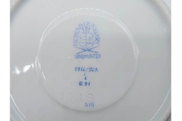 希少!　ハンガリー　HEREND(ヘレンド)　トゥッピーニの角笛　気品漂うダブルハンドルのカップ&ソーサー3客セット　(R-090697)