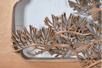 ヴィンテージ建具　昭和中期　最高級　井波彫刻　松と竹を緻密に彫り上げた両面彫刻欄間1枚　(R-090700)
