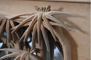 ヴィンテージ建具　昭和中期　最高級　井波彫刻　松と竹を緻密に彫り上げた両面彫刻欄間1枚　(R-090700)