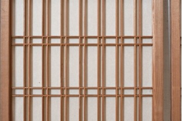 ヴィンテージ建具　昭和中期　繊細な格子意匠が上品な書院窓4枚セット　(R-090705)