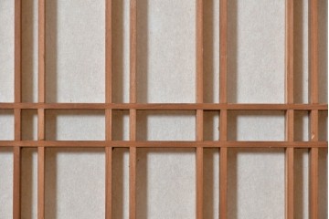 ヴィンテージ建具　昭和中期　繊細な格子意匠が上品な書院窓4枚セット　(R-090705)