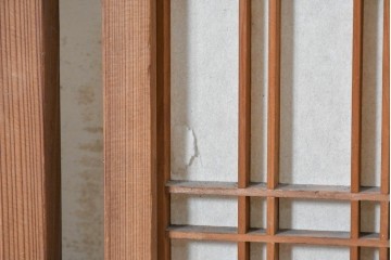 ヴィンテージ建具　昭和中期　繊細な格子意匠が上品な書院窓4枚セット　(R-090705)
