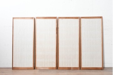 ヴィンテージ建具　昭和中期　繊細な格子意匠が上品な書院窓4枚セット　(R-090705)