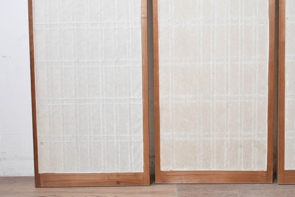 ヴィンテージ建具　昭和中期　繊細な格子意匠が上品な書院窓4枚セット　(R-090705)