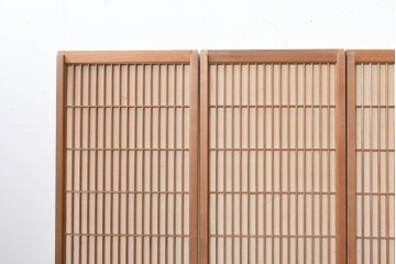 ヴィンテージ建具　昭和中期　蜀江文様の組子がアクセントを添える書院戸4枚セット　(R-090706)