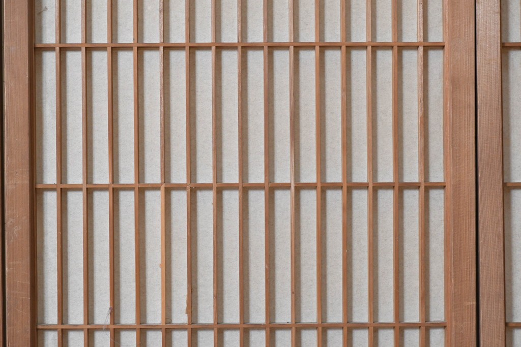 ヴィンテージ建具　昭和中期　蜀江文様の組子がアクセントを添える書院戸4枚セット　(R-090706)