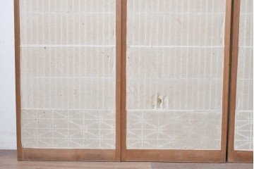 ヴィンテージ建具　昭和中期　蜀江文様の組子がアクセントを添える書院戸4枚セット　(R-090706)