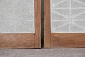 ヴィンテージ建具　昭和中期　蜀江文様の組子がアクセントを添える書院戸4枚セット　(R-090706)