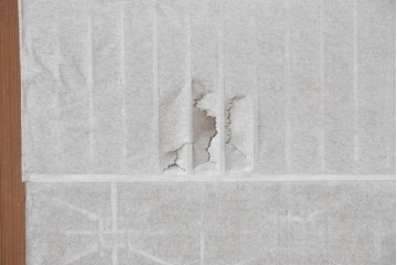 ヴィンテージ建具　昭和中期　蜀江文様の組子がアクセントを添える書院戸4枚セット　(R-090706)