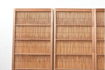 ヴィンテージ建具　昭和中期　素朴な風合いを楽しめる幅狭の夏戸4枚セット　(R-090708)