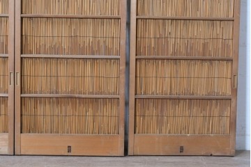 ヴィンテージ建具　昭和中期　素朴な風合いを楽しめる幅狭の夏戸4枚セット　(R-090708)