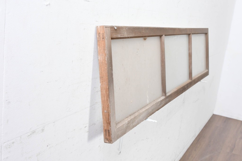 ヴィンテージ建具　昭和中期　シンプルな格子デザインの明り取り1枚　(R-090712)